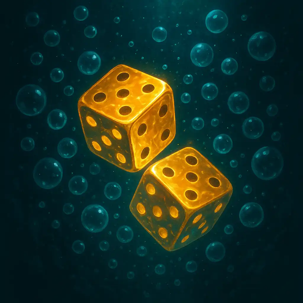 Glowing golden dice representing the weekend reload promotion